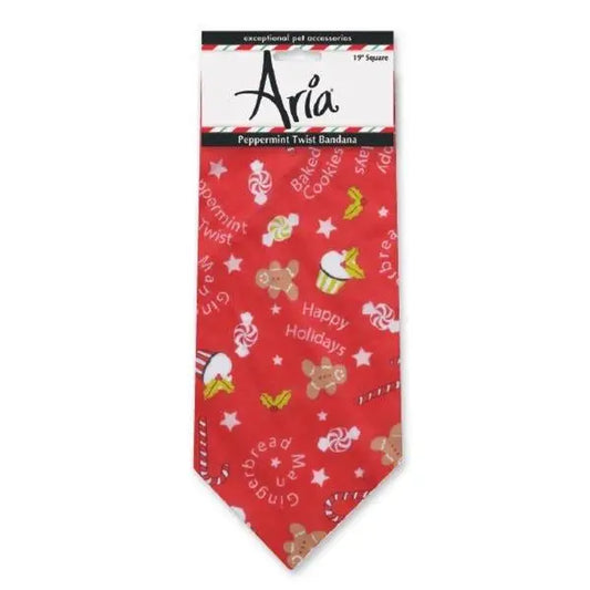 AR Peppermint Twist Bandana BearwoodEssentials-Elevated Pet Feeders