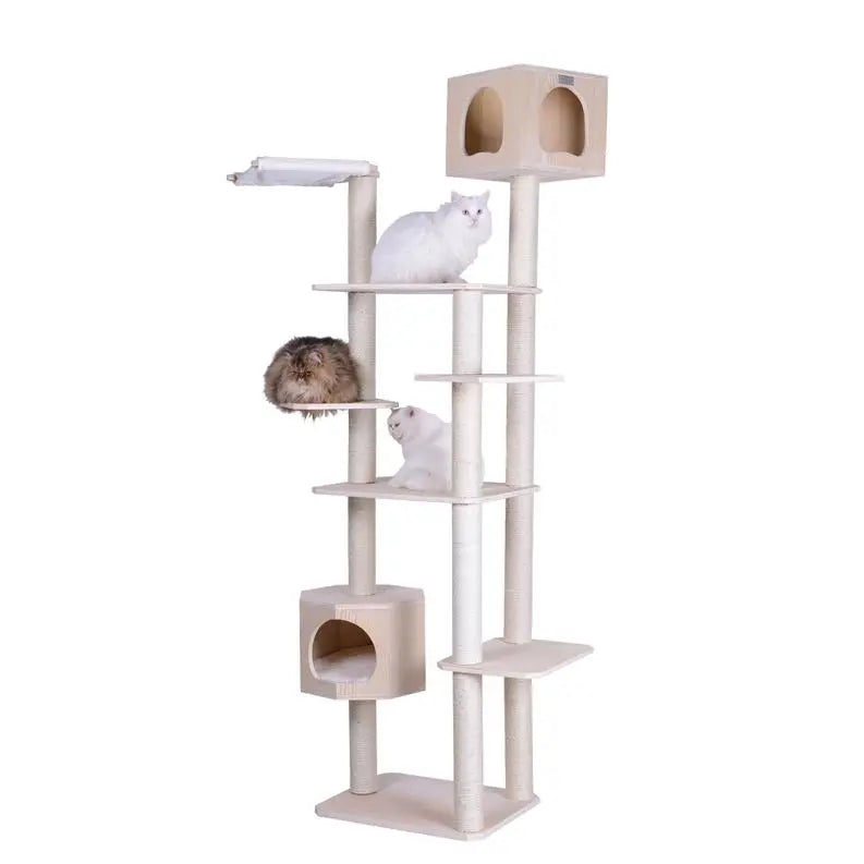 Armarkat Premium Scots Pine 89" Cat Tree Tower W 7 Levels BearwoodEssentials-Elevated Pet Feeders