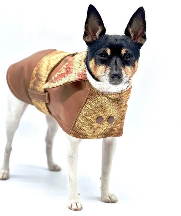 DCNY Vegan Faux Leather Southwest Coat BearwoodEssentials-Elevated Pet Feeders