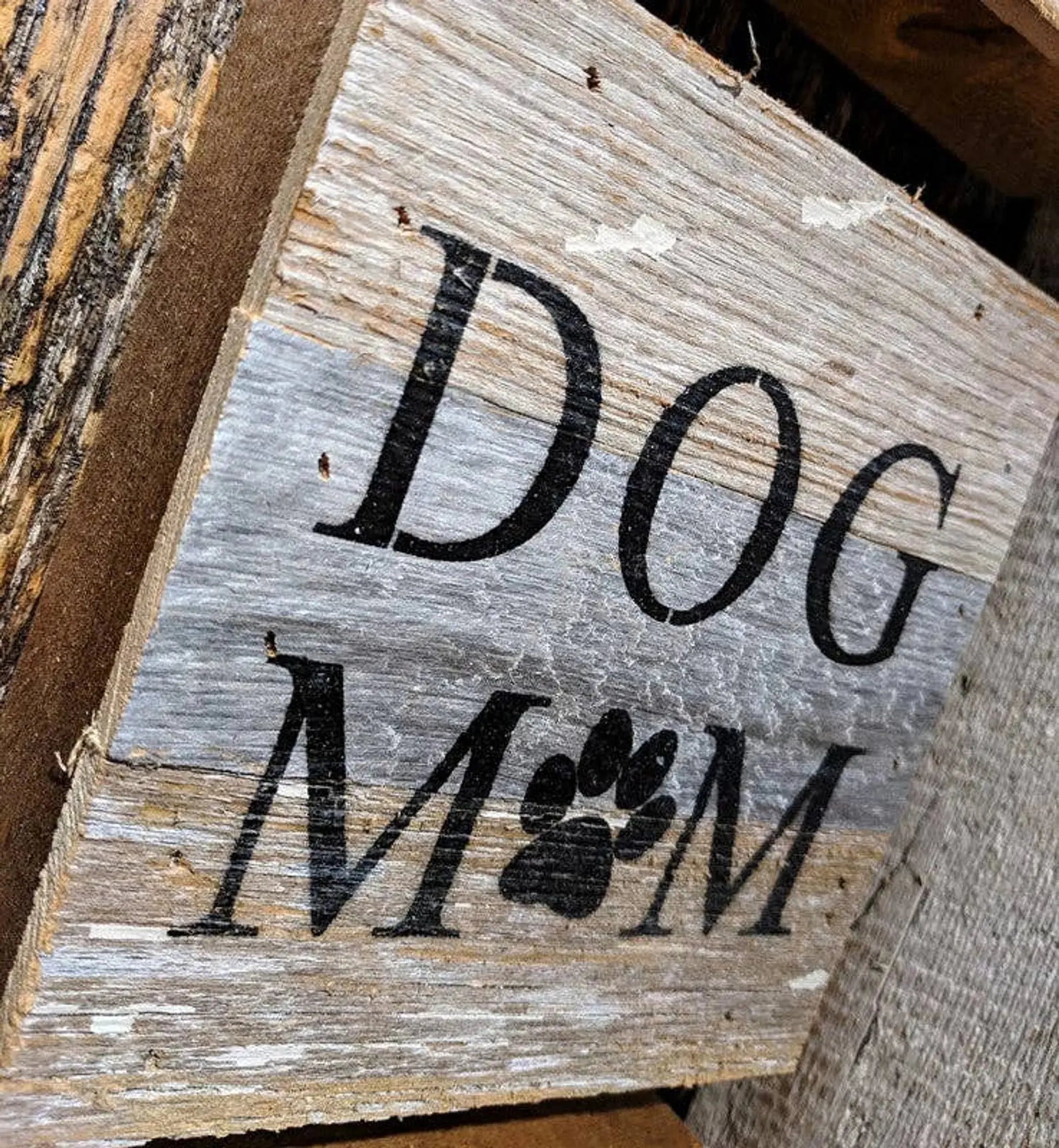 Dog mom (dog print in place of "O")... Wall Sign Second Nature by Hand