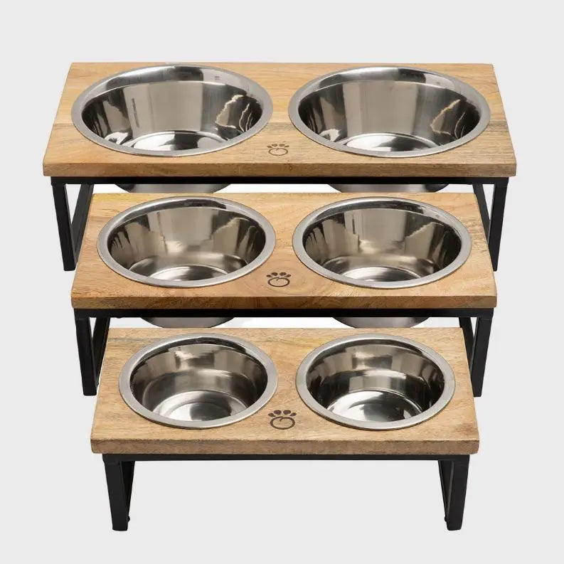 GF Pet Wood & Metal Elevated Feeder BearwoodEssentials-Elevated Pet Feeders