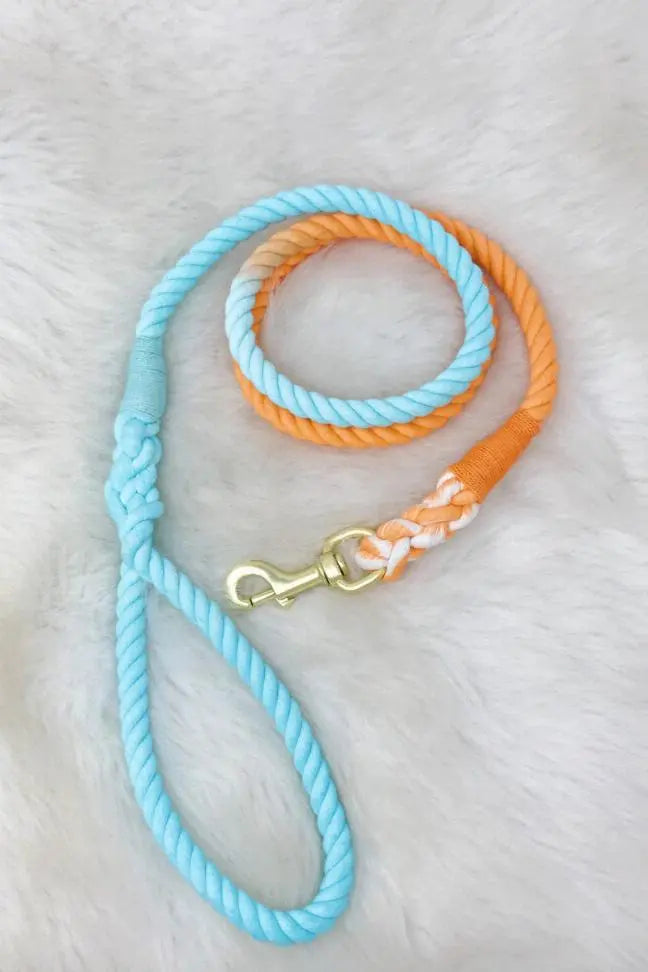 Hand Dyed Cotton Rope Leash BearwoodEssentials-Elevated Pet Feeders