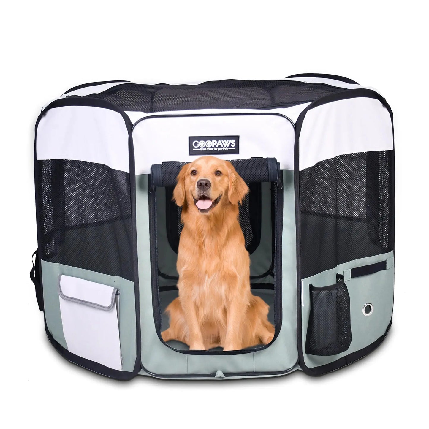 JESPET Pet Dog Playpens 36", 45" & 61" Portable Soft Dog Exercise Pen Kennel with Carry Bag for Puppy Cats Kittens Rabbits, Indoor/Outdoor Use BearwoodEssentials-Elevated Pet Feeders