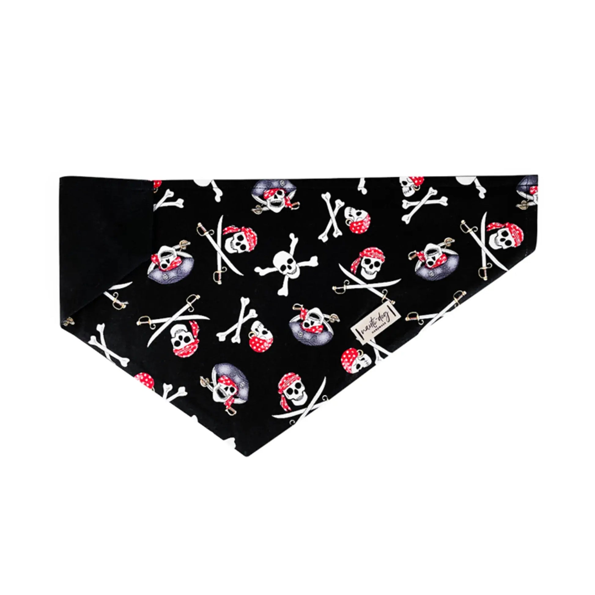 Jolly Roger Pirate Skull & Bones Over-the-collar Dog Bandana Nauti-dog Handmade