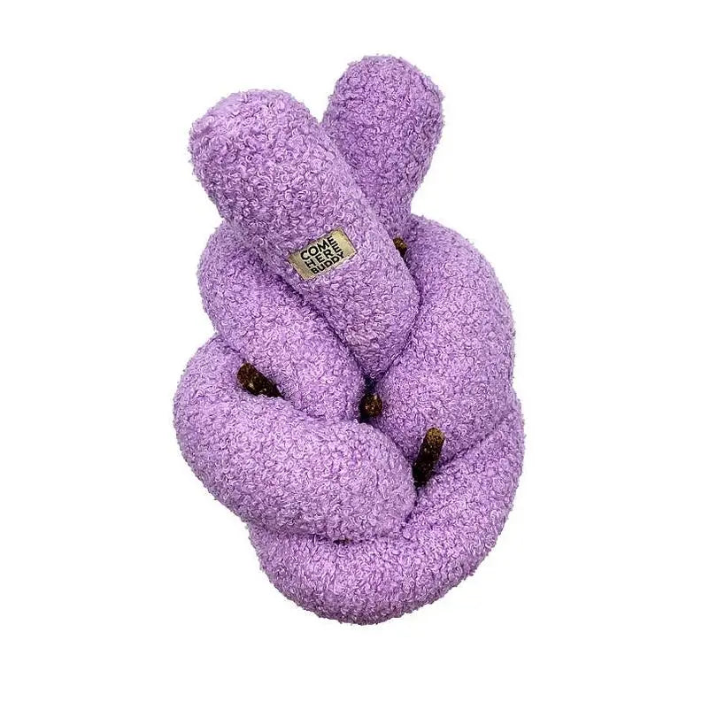 Knott Dog Plush Toy - Lilac BearwoodEssentials-Elevated Pet Feeders
