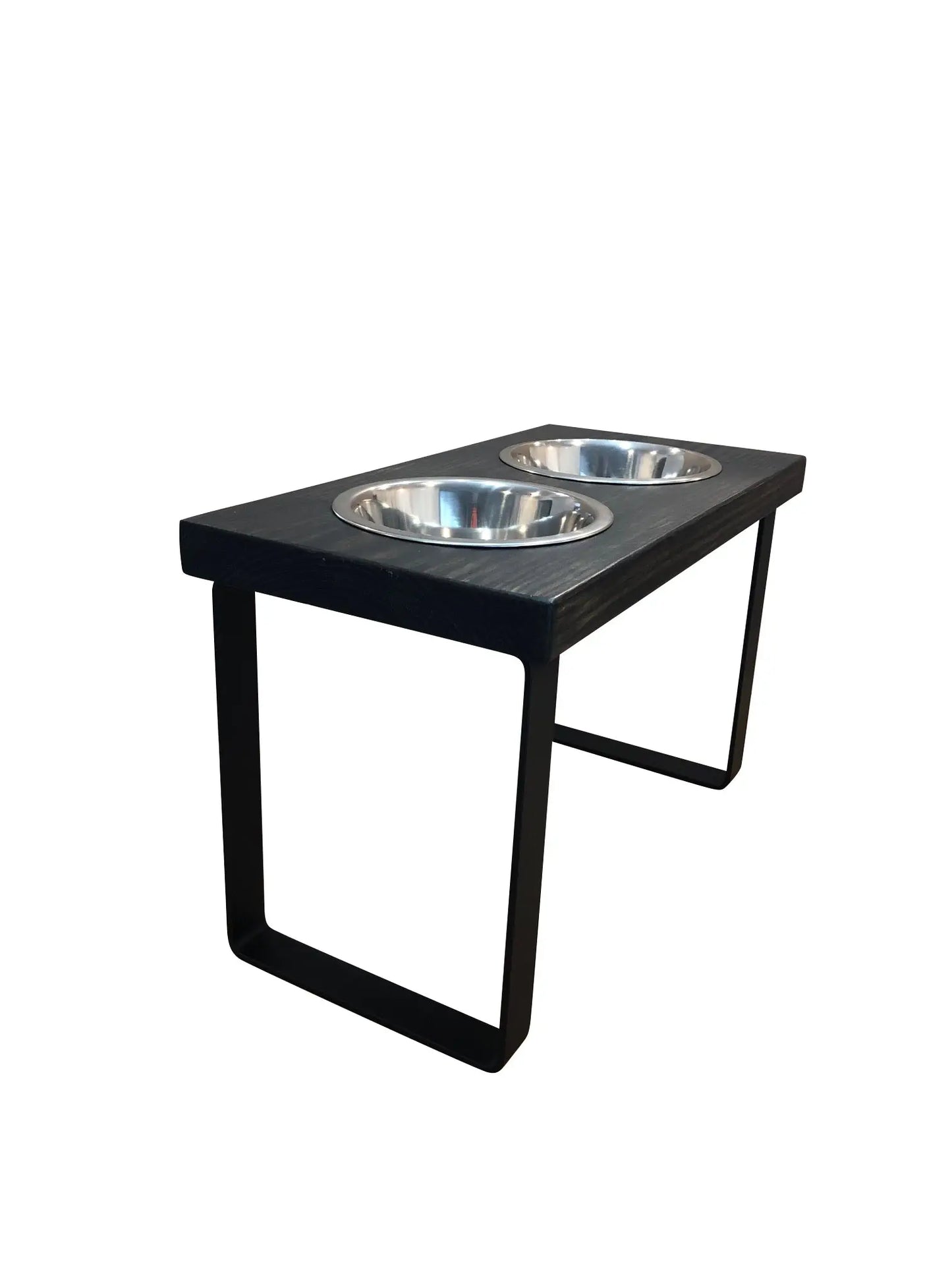 Metal dog bowl feeder. Handmade in two sizes to fit medium or large size dog. BearwoodEssentials-Elevated Pet Feeders