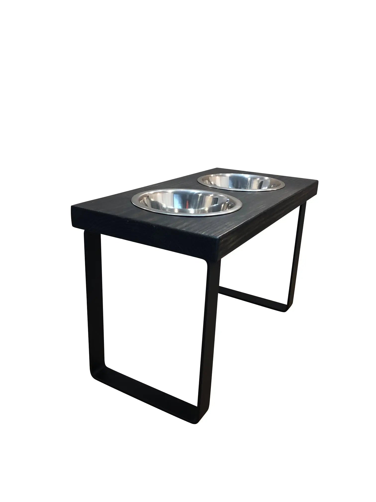 Metal dog bowl feeder. Handmade in two sizes to fit medium or large size dog. BearwoodEssentials-Elevated Pet Feeders