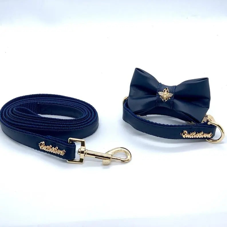 Neptune Dog Collar, Bow Tie, Leash Set BearwoodEssentials-Elevated Pet Feeders
