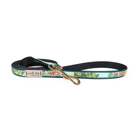 Pina Tropical Floral Pineapple Ribbon Dog Leash Nauti-dog Handmade
