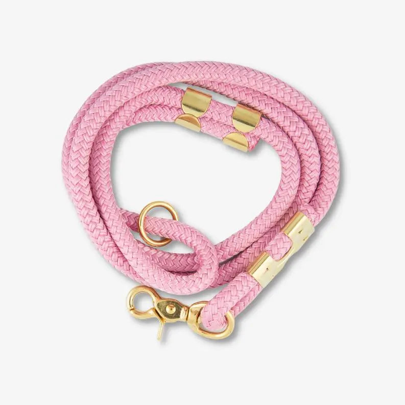 Pink Dog Rope Leash BearwoodEssentials-Elevated Pet Feeders
