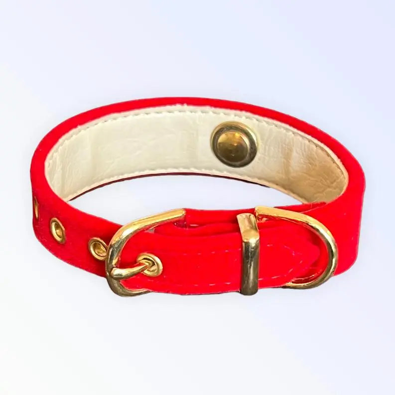 Red Velvet Bee Collar BearwoodEssentials-Elevated Pet Feeders