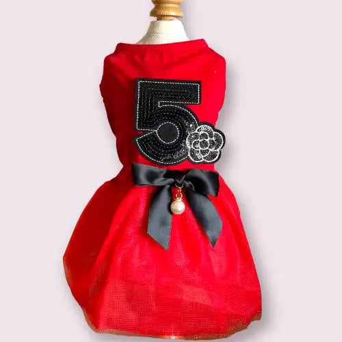 Sparkle and Shine No. 5 Dress BearwoodEssentials-Elevated Pet Feeders