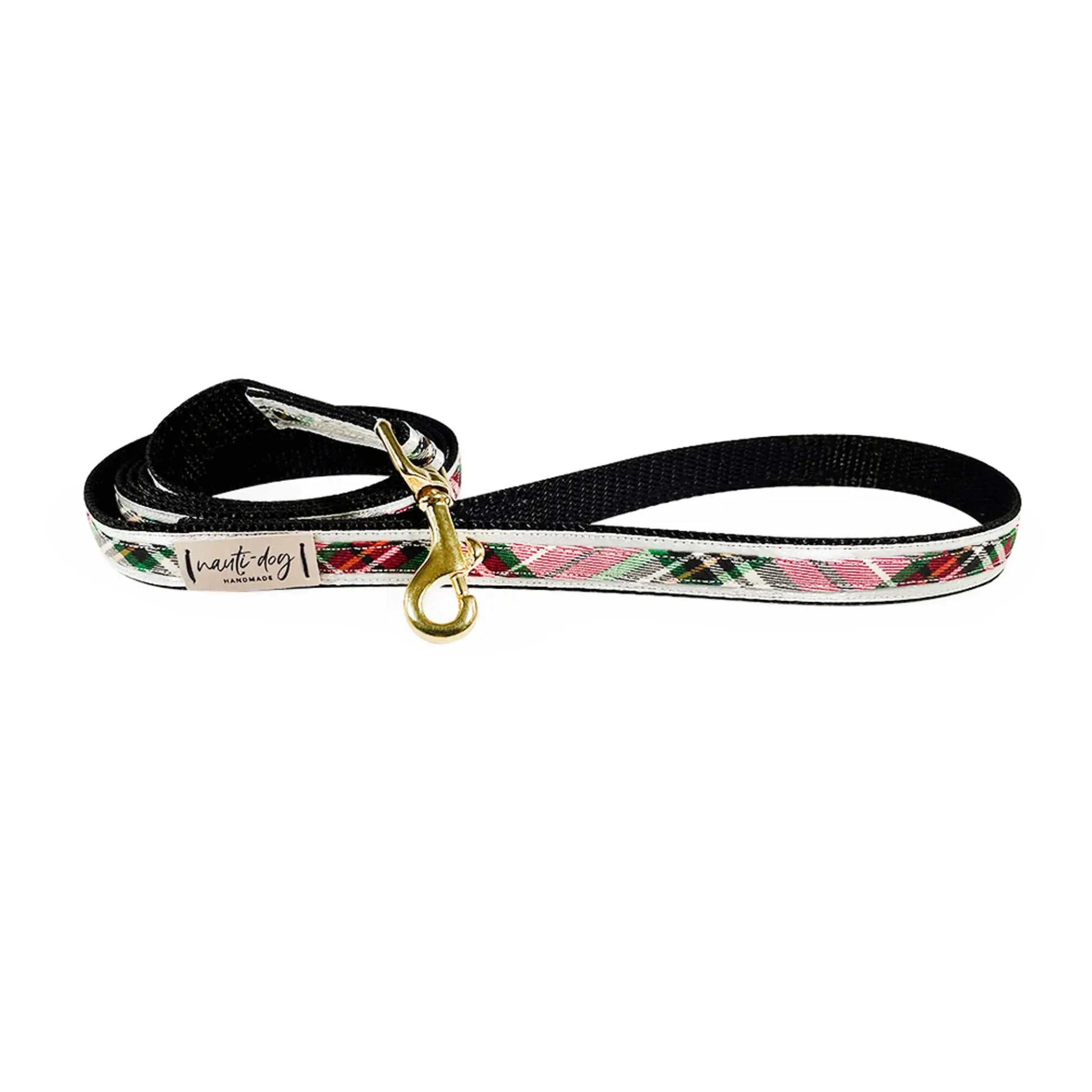 Sullivan Christmas Scottish Red & Green Tartan Plaid Ribbon Dog Leash Nauti-dog Handmade