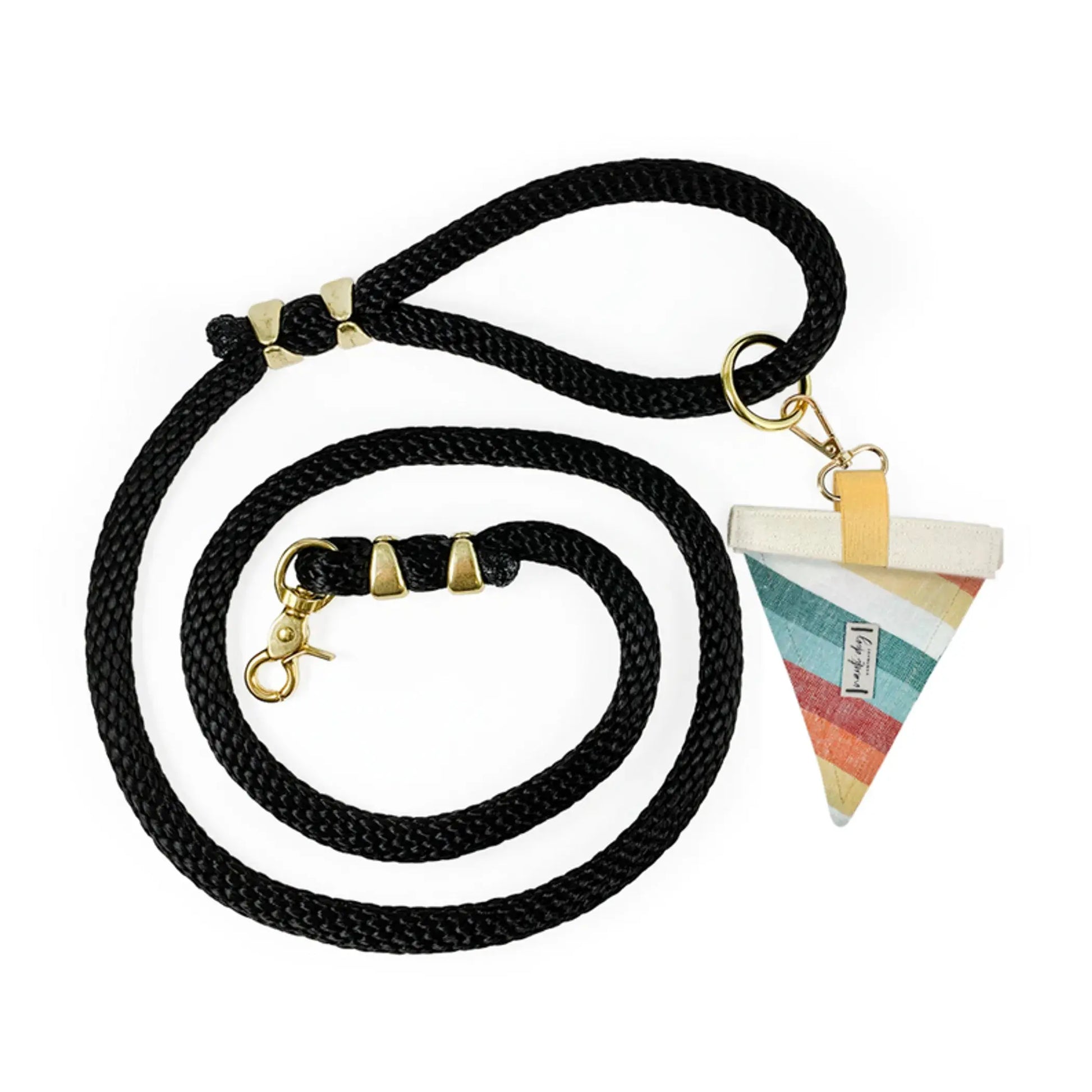 Sunset Retro-mod Stripe Premium Rope Dog Leash Nauti-dog Handmade