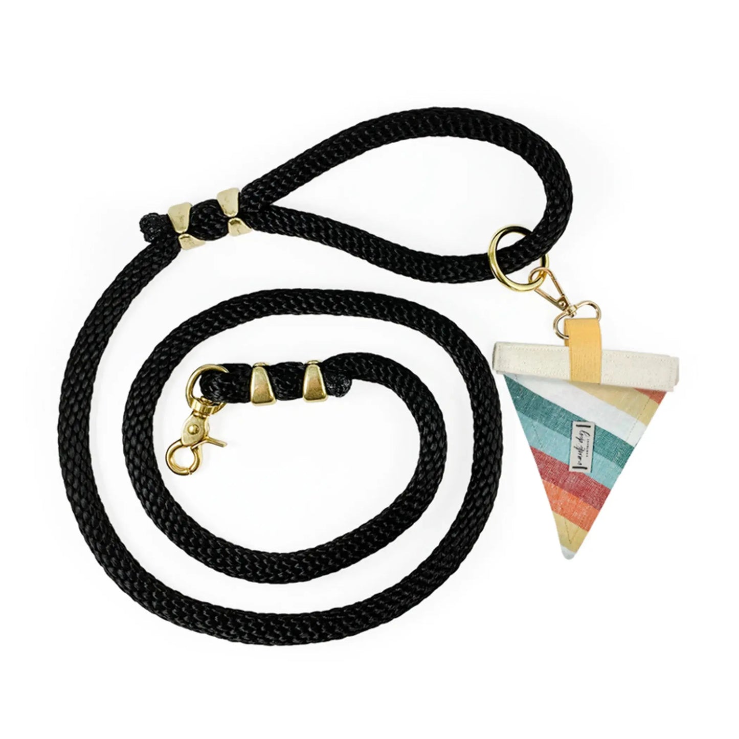 Sunset Retro-mod Stripe Premium Rope Dog Leash Nauti-dog Handmade