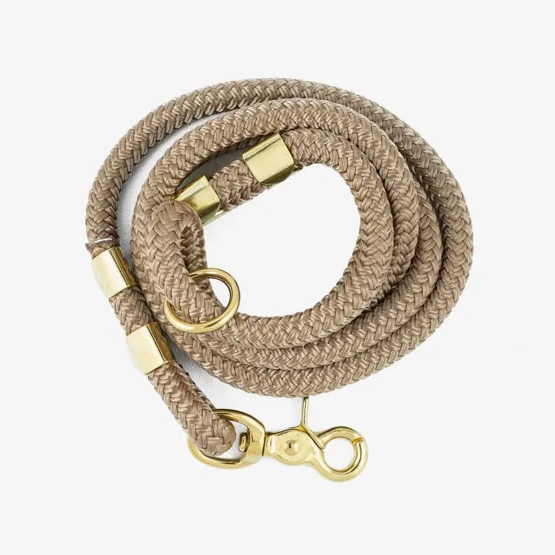 Tan Rope Dog Leash BearwoodEssentials-Elevated Pet Feeders