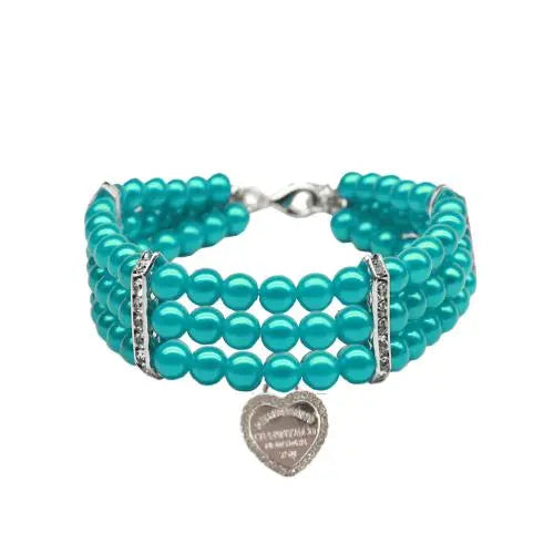 Three-Row Pearl Sniffany Dog Necklace BearwoodEssentials-Elevated Pet Feeders