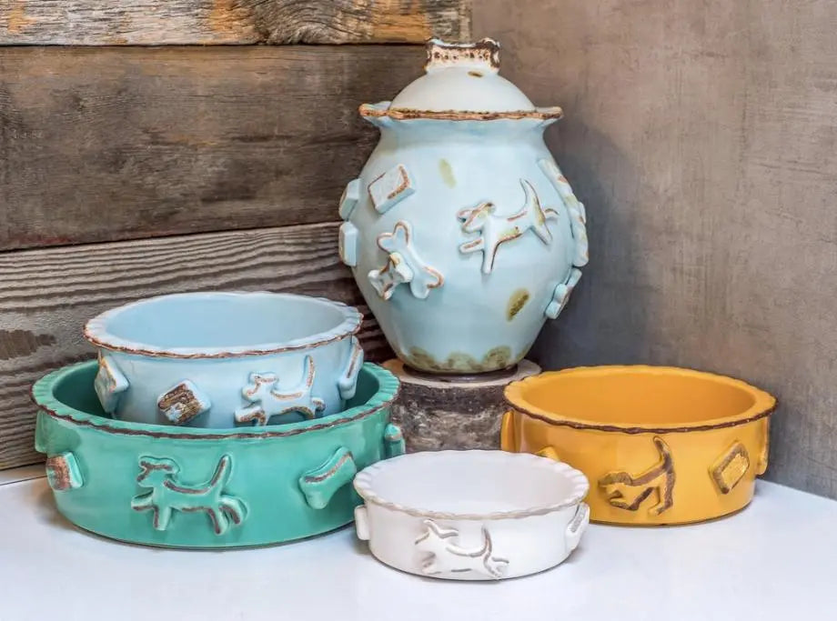 Carmel Ceramica Dog Food/Water Bowl BearwoodEssentials-Elevated Pet Feeders