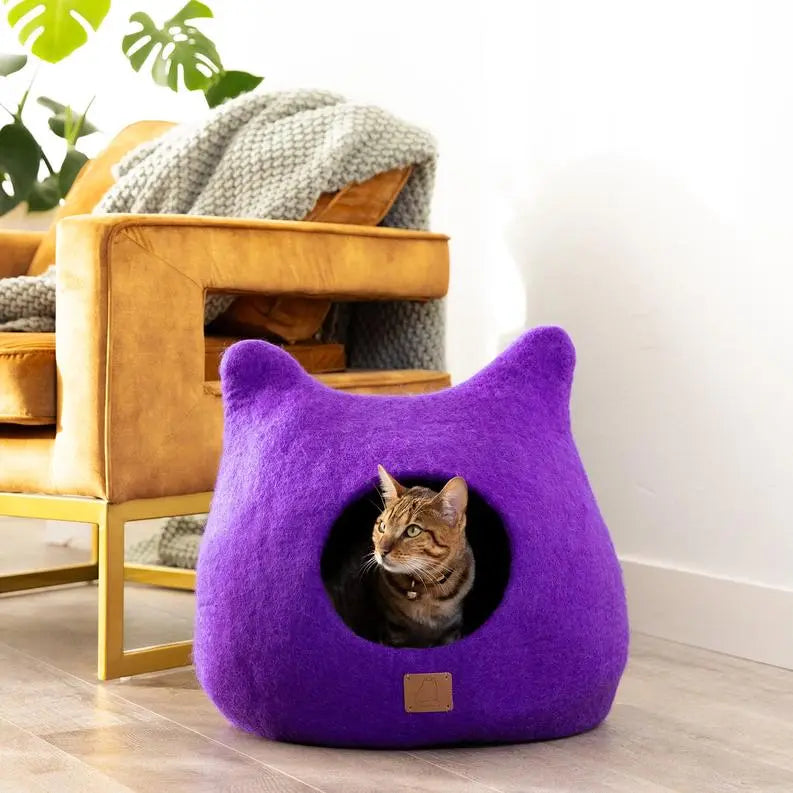 Whimsical Cat Ear Cave Bed BearwoodEssentials-Elevated Pet Feeders
