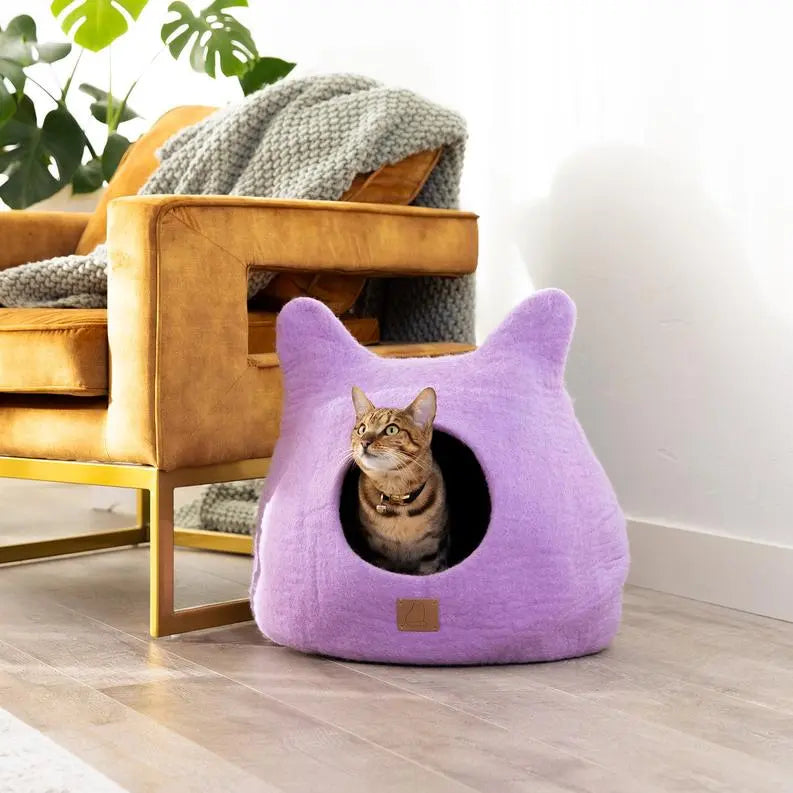 Whimsical Cat Ear Cave Bed BearwoodEssentials-Elevated Pet Feeders