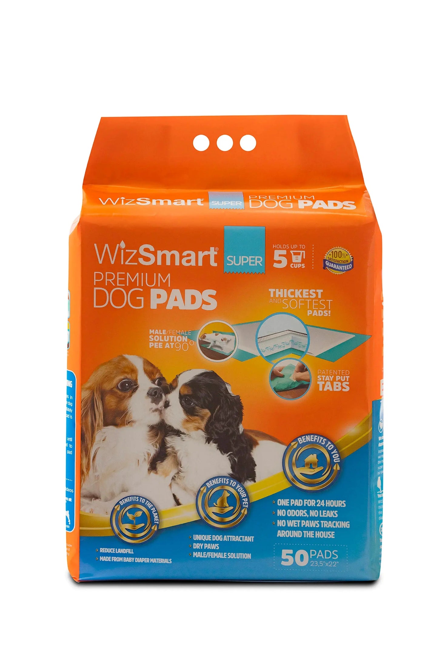 WizSmart All Day Dry Dog Pads Ultra 30 Count Petix Company