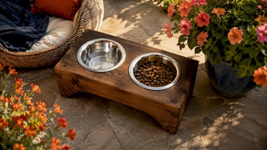 Order a Monogrammed Dog Bowl Stand That Fits Your Home BearwoodEssentials-Elevated Pet Feeders