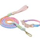 Luxe Royal Leather Rope Leash and Collar Set  - Size:   | Pack Of: 1