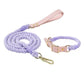 Luxe Royal Leather Rope Leash and Collar Set  - Size:   | Pack Of: 1