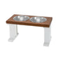 2 Bowl Elevated Regular Feeder - New Design - White Base BearwoodEssentials-Elevated Pet Feeders