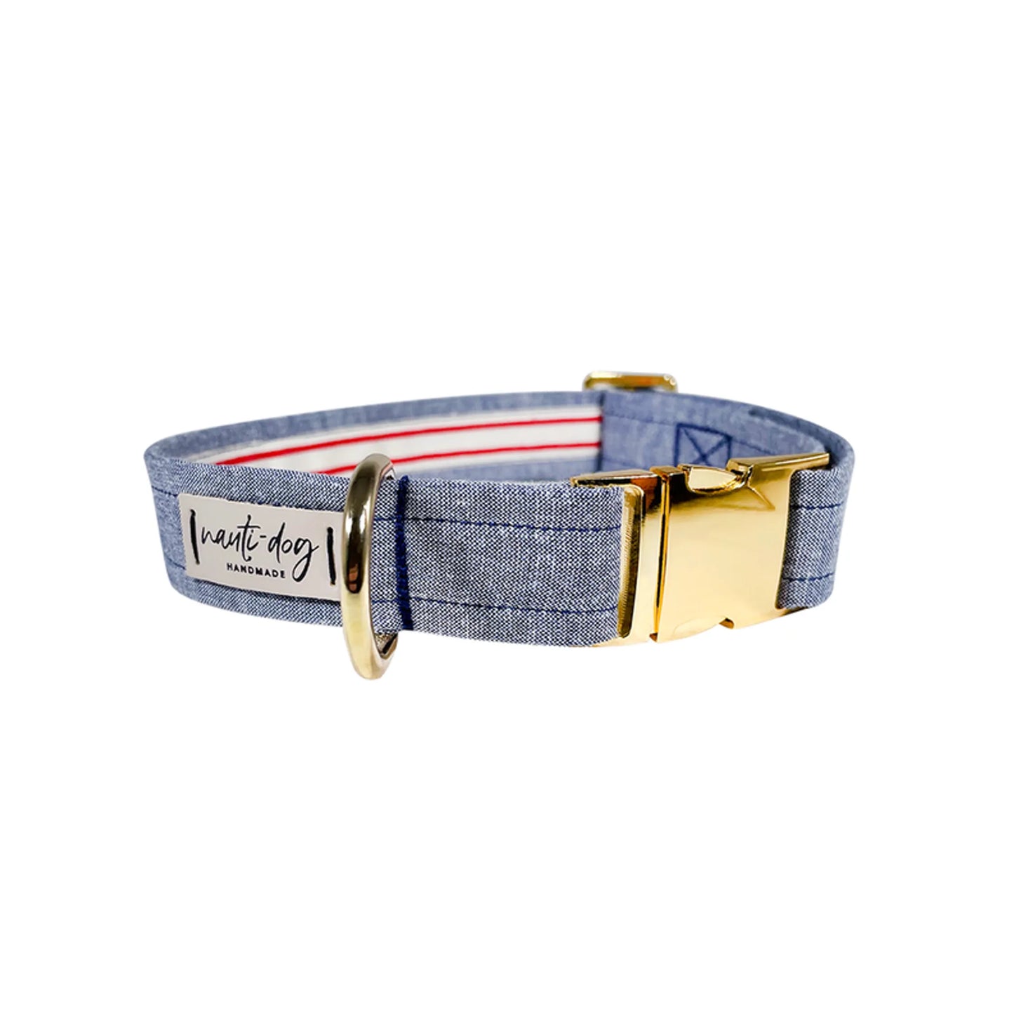 Chambray Classic Oxford Buckle & Martingale Dog Collar - Pack Of: 1