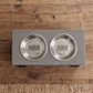 2 Bowl Elevated Regular Feeder - New Design - Black base BearwoodEssentials-Elevated Pet Feeders