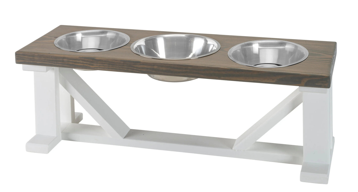 3 Bowl Dog Feeder and Stand Best Triple Diner Feeder For Your Pet BearwoodEssentials-Elevated Pet Feeders