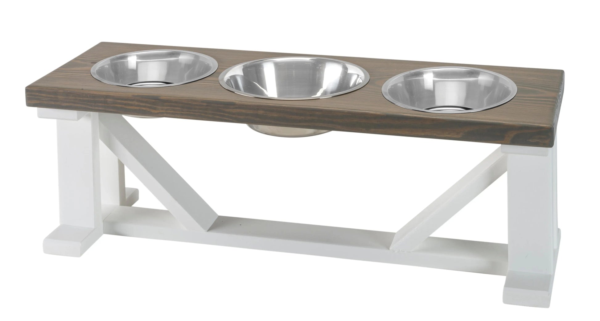 3 Bowl Dog Feeder and Stand Best Triple Diner Feeder For Your Pet BearwoodEssentials-Elevated Pet Feeders