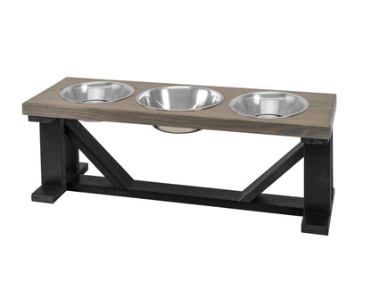 3 Bowl Dog Stand Best Pets Triple Dinner Feeder With Black Bases - Perfect For Big Dogs BearwoodEssentials-Elevated Pet Feeders