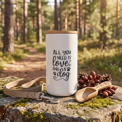 Bamboo Lid Personalized Ceramic Treat Jar - Dog Treat Container BearwoodEssentials-Elevated Pet Feeders