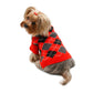 Argyle Turtleneck Sweater in Red/Black/White Klippo Pet Inc