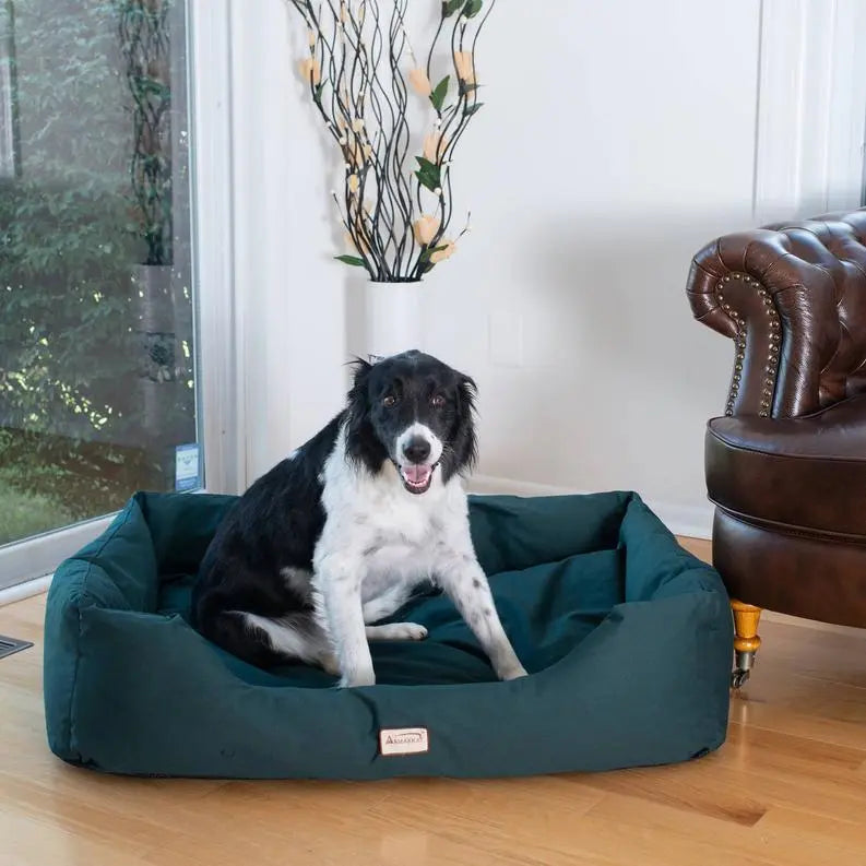 Armarkat Bolstered Dog Bed, Anti-Slip Pet Bed, Laurel Green BearwoodEssentials-Elevated Pet Feeders