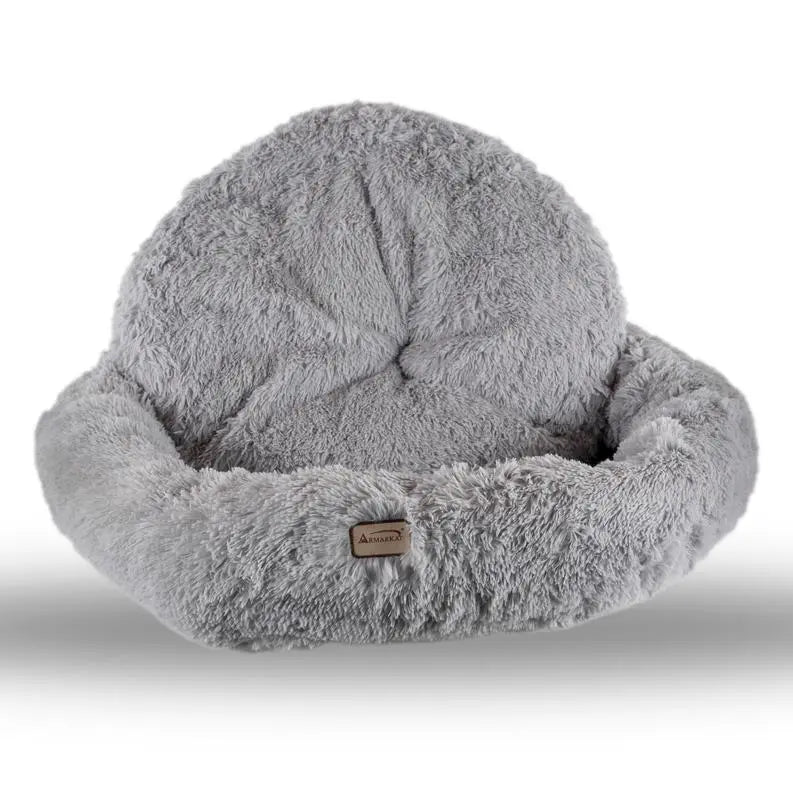 Armarkat Extra Large, Fluffy Gray Round Cat Bed - C71NHS BearwoodEssentials-Elevated Pet Feeders