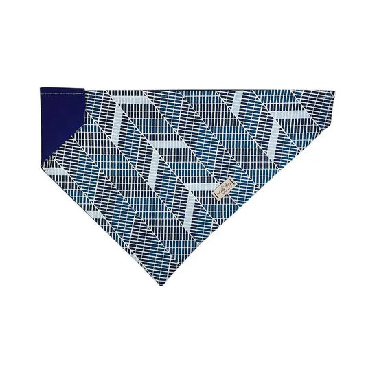 Cabana Mod Geometric Teal & Navy Over-the-collar Bandana BearwoodEssentials-Elevated Pet Feeders