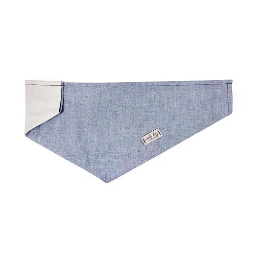 Chambray Classic Oxford Over-the-collar Dog Bandana BearwoodEssentials-Elevated Pet Feeders