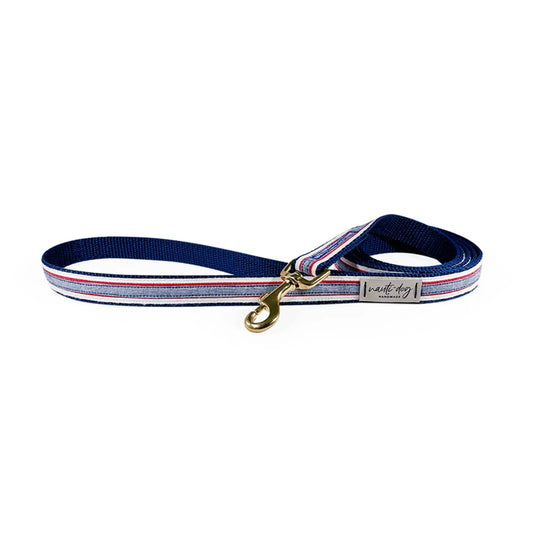 Chambray Classic Oxford Ribbon Dog Leash Nauti-dog Handmade