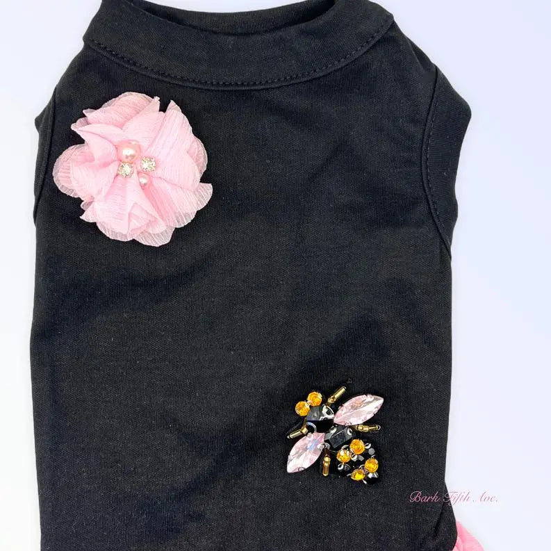 Chiffon Jeweled Bumble Bee Dress BearwoodEssentials-Elevated Pet Feeders