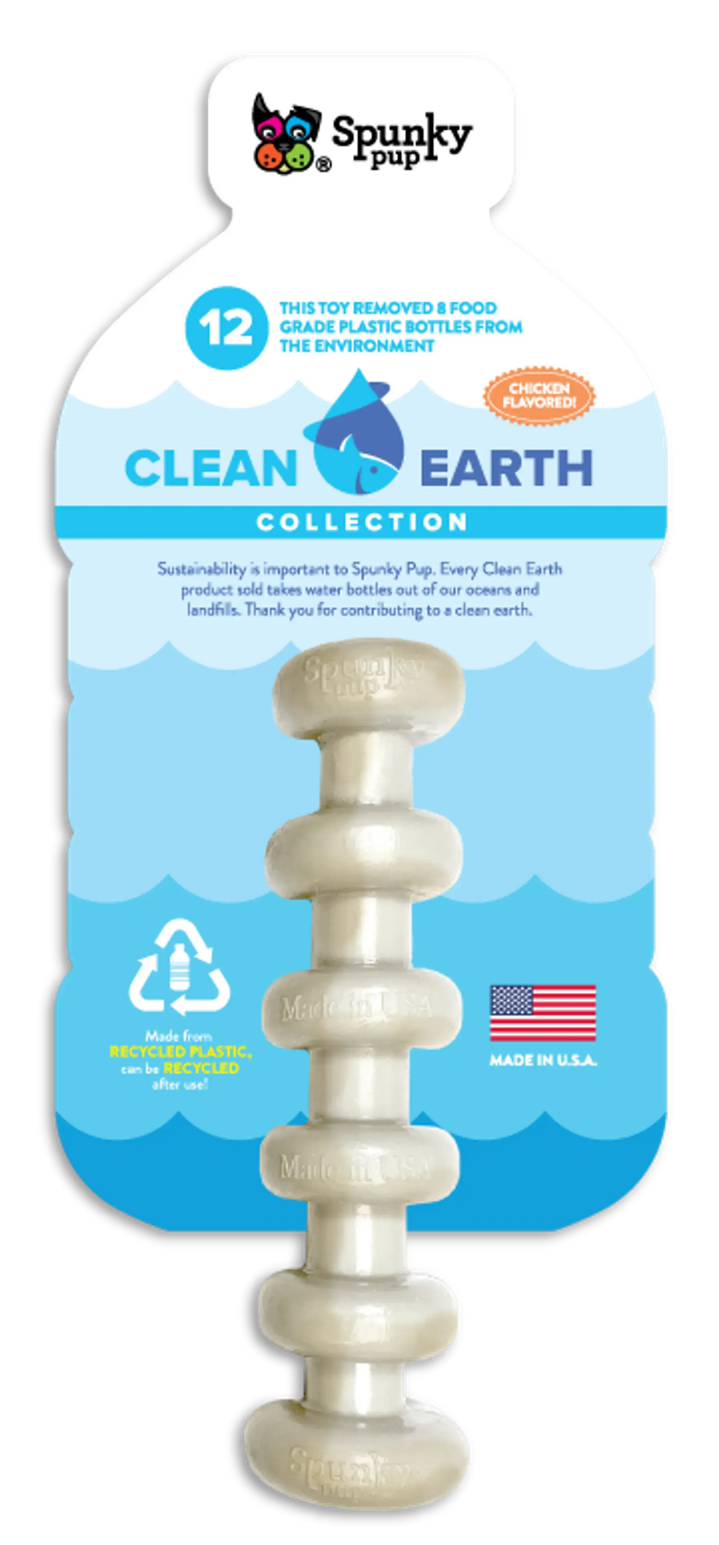 Clean Earth Recycled Stick Spunky Pup Dog Toys