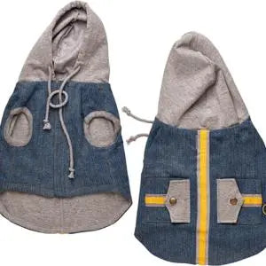 Denim Hoodie Vest BearwoodEssentials-Elevated Pet Feeders