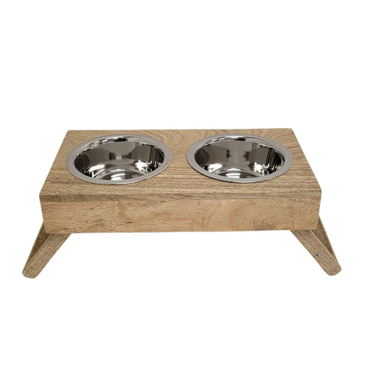 Eco-Friendly Elevated Dog Wood Feeder American Pet Supplies