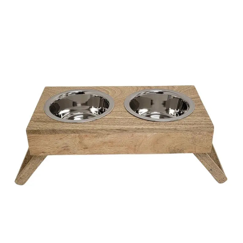 Eco-Friendly Elevated Dog Wood Feeder BearwoodEssentials-Elevated Pet Feeders