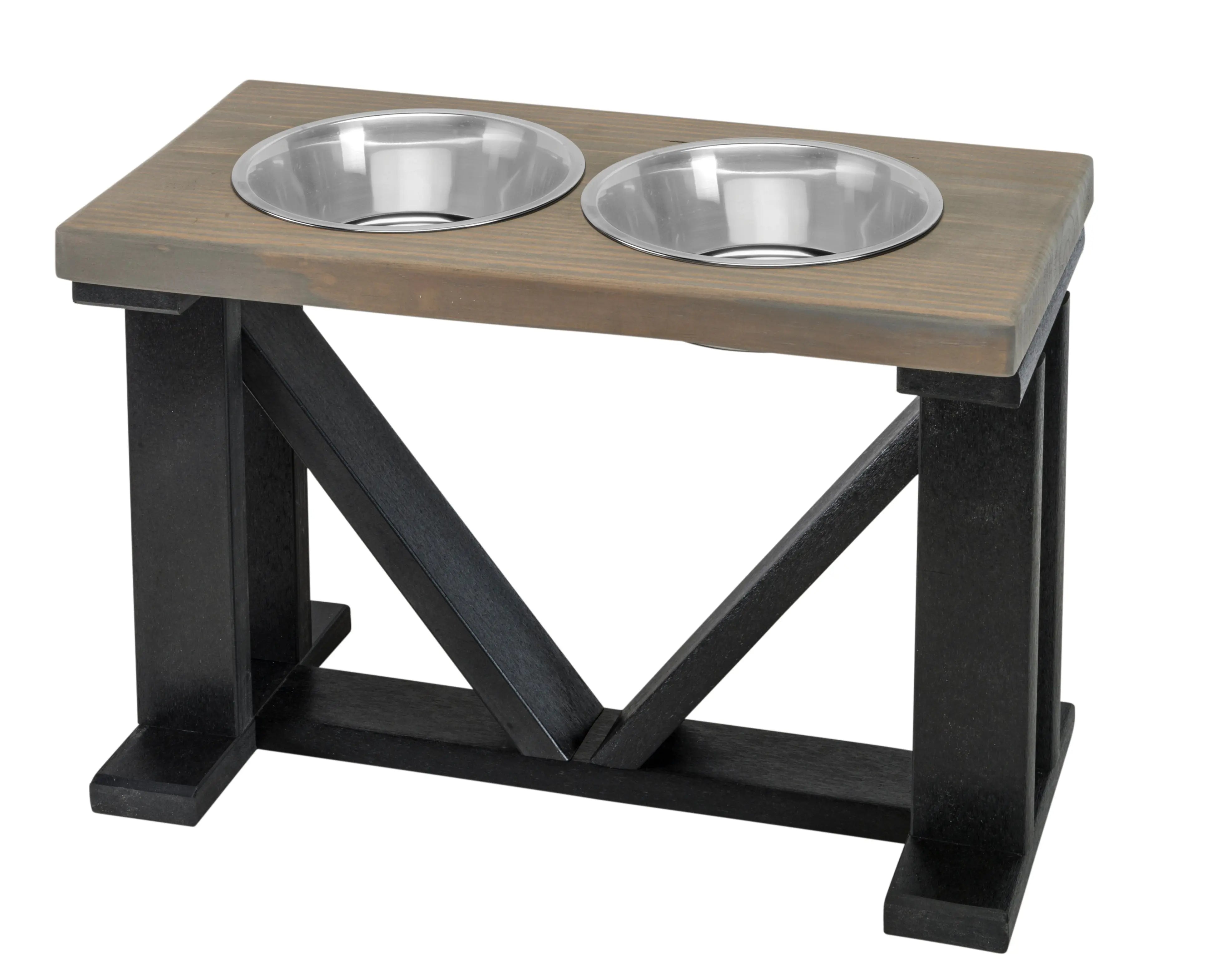 STAINLESS STEEL ADJUSTABLE HEIGHT PET STAND + 2 BOWLS DOG FEEDING STATION  LARGE