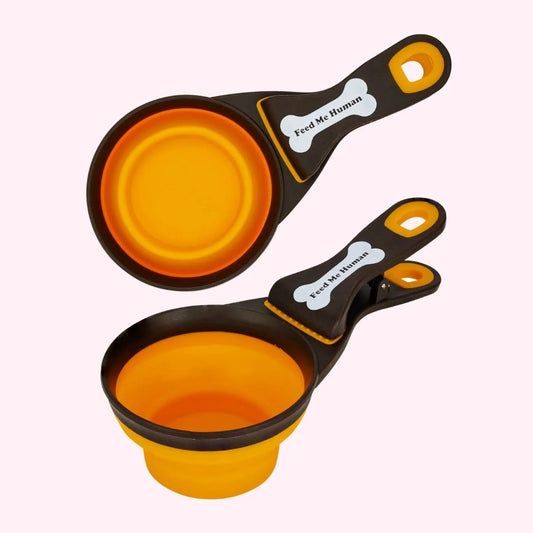 "Feed Me Human" Orange Dog Food Scooper Doggyway Pet Products