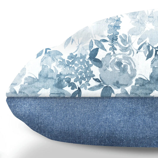 Gardenia Sky Blue Watercolor Floral Woven Dog Cushion Nauti-dog Handmade