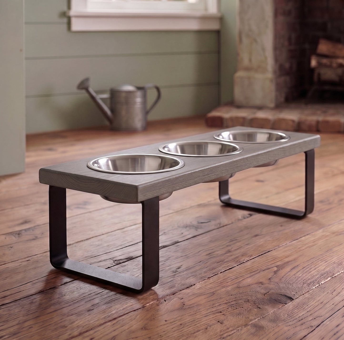 Metal Bowl Stand with Larger Bowl, Elevated Pet Feeding Station (2 Size/3 Colors) BearwoodEssentials-Elevated Pet Feeders